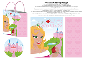 Princess Themed Gift Bag Design